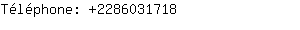 Téléphone: 228603....