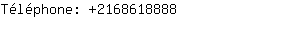 Téléphone: 216861....