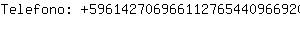 Telefono: 59614270696611276544096692000....