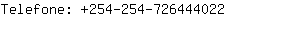Telefone: 254-254-72644....