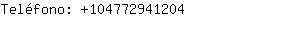 Teléfono: 10477294....