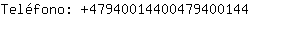 Telfono: 4794001440047940....