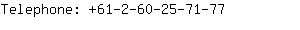 Telephone: 61-2-60-25-7....