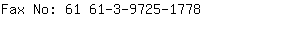 Fax No: 61 61-3-9725-....