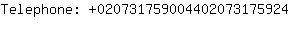 Telephone: 02073175900440207317....