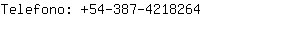 Telefono: 54-387-421....